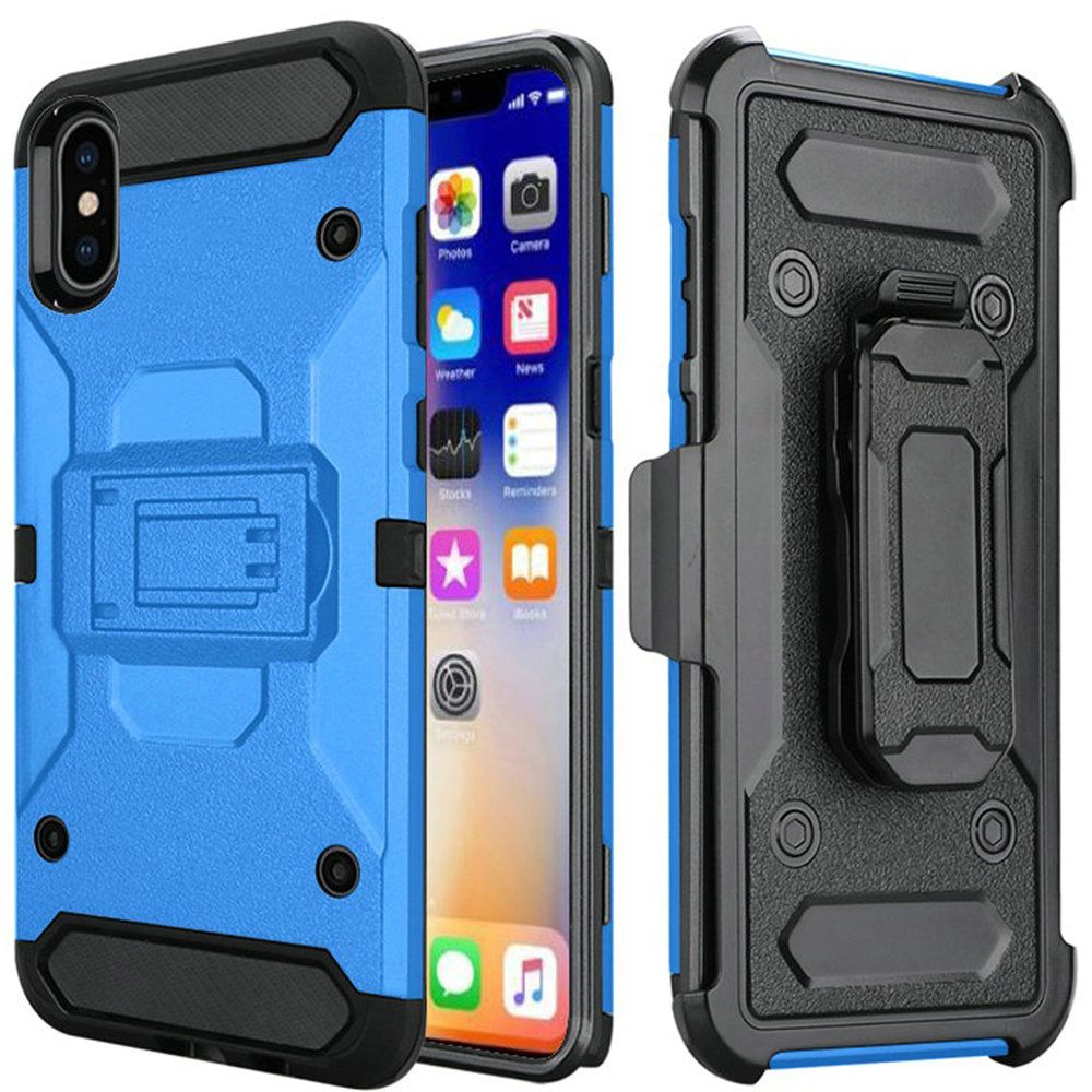 GSA Tough Holster kickstand Clip For iPhone XR (6.1") Blue & Black