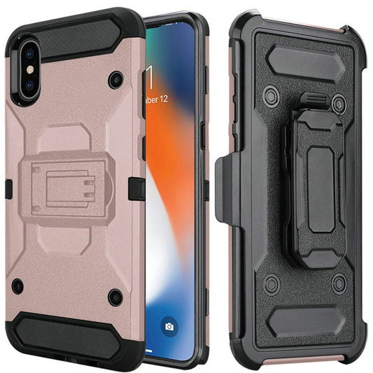 GSA Tough Holster Hybrid Case For iPhone XS Max (6.5") -Rose Gold