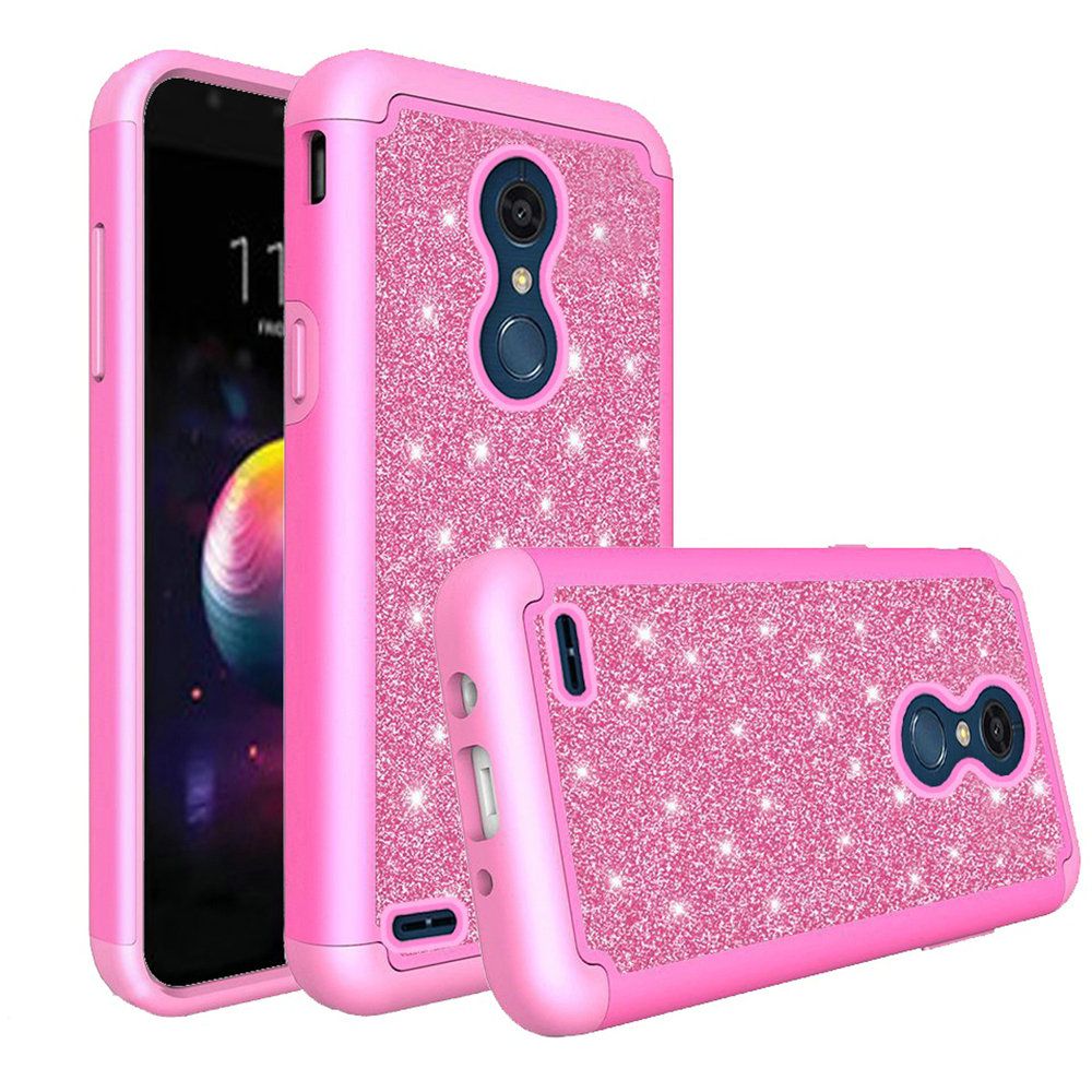 GSA Glitter Bling Tough Hybrid Case For LG K30 LG K10 (2018) Hot Pink