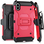GSA Heavy Duty Rugged Holster Combo case For iPhone XR (6.1") Red