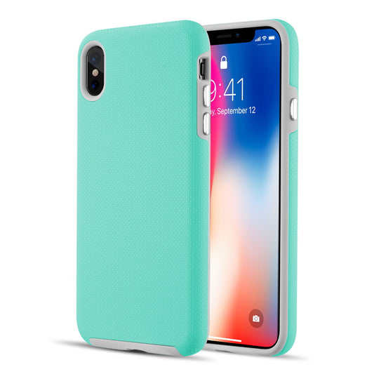 GSA EZ press Hybrid Case For iPhone XS Max (6.5") - Teal Gray