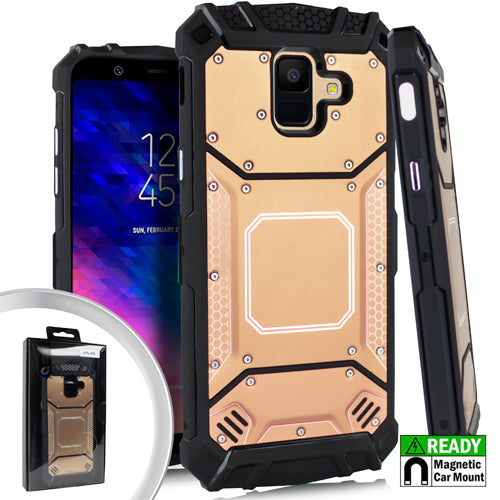 Emax Screw Metal Jacket Case for Samsung Galaxy A6 - Gold/Black