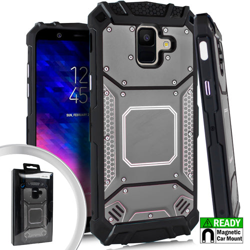 Emax Screw Metal Jacket Case for Samsung Galaxy A6 - Gray/Black