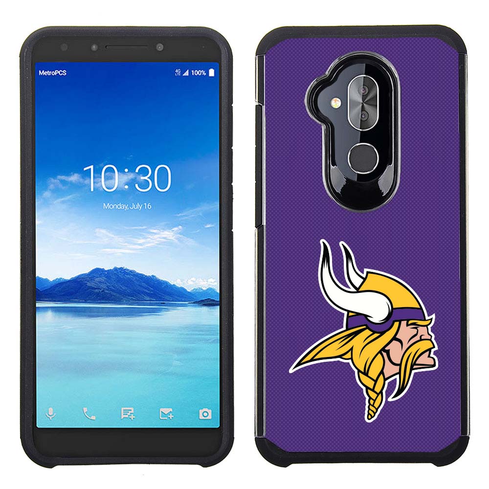 PBG NFL Licensed Minnesota Vikings Textured Case for Alcatel 7 Folio