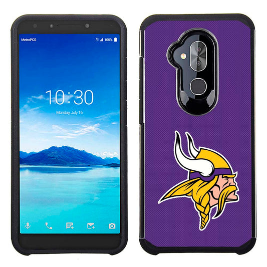 PBG NFL Licensed Minnesota Vikings Textured Case for Alcatel 7 Folio