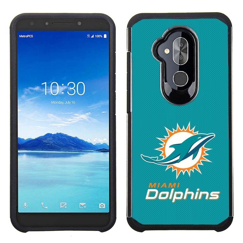 PBG NFL Miami Dolphins Textured Case for Alcatel 7 Folio, 6062W