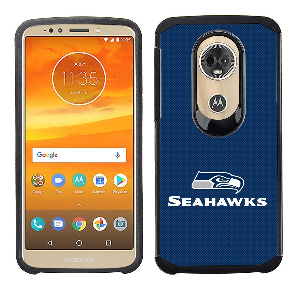 PBG NFL Licensed Seattle Seahawks Textured Case for Motorola Moto E5 Plus/E5 Supra/XT1924