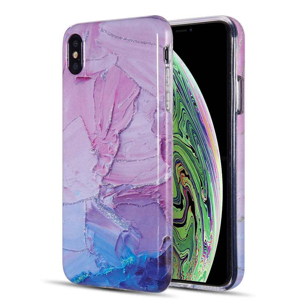 GSA Art Marble Candy Case For iPhone XS Max (6.5") - Pink/Blue