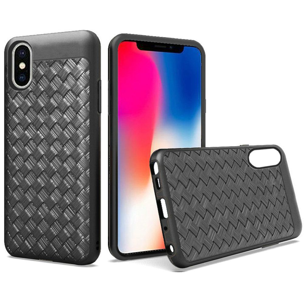 GSA Woven Textured Design Hybrid Case For iPhone X & XS (5.8") Black