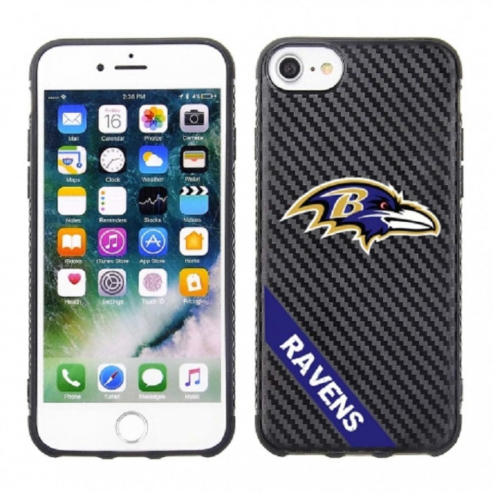 PBG NFL Baltimore Ravens Black Carbon for iPhone SE (2022-20), 8, 7 & 6S (4.7")