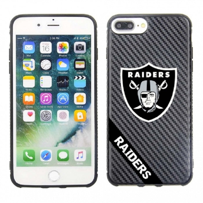 PBG NFL Las Vegas Raiders Carbon Case for iPhone 8 +, 7 +, 6 + & 6S + (5.5")