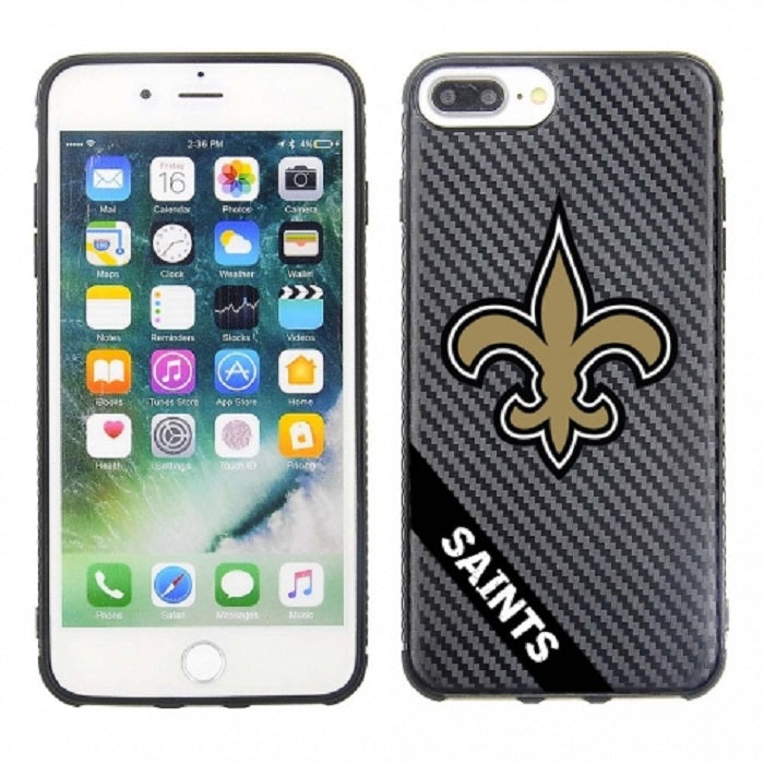 PBG NFL New Orleans Saints Carbon Case for iPhone 8 Plus, 7 Plus, 6 Plus & 6S Plus (5.5")