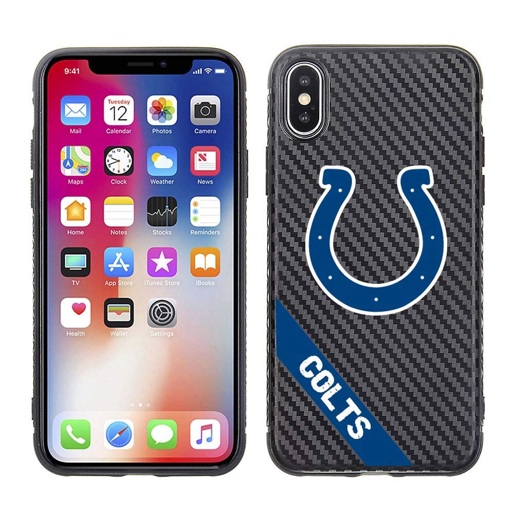 PBG NFL Indianapolis Colts Black Carbon Case for iPhone X, XS (5.8")