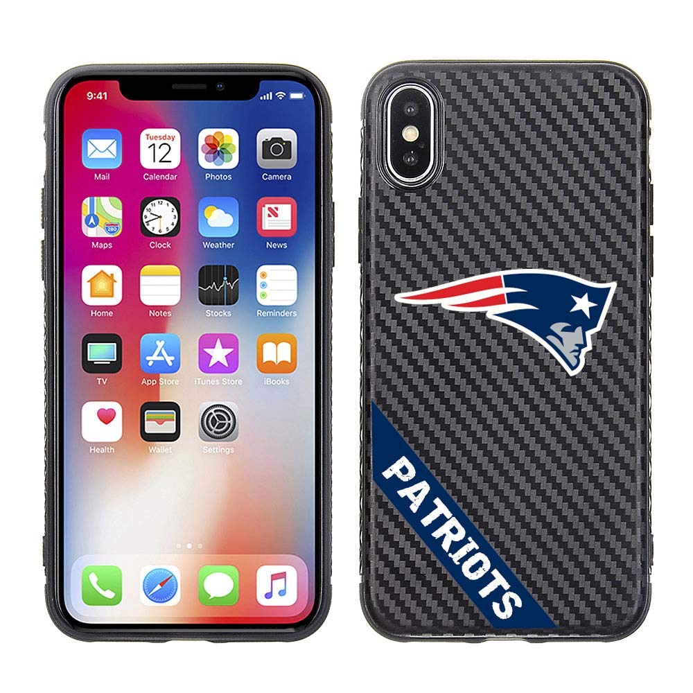 PBG NFL New England Patriots Black Carbon Case for iPhone X, XS (5.8")