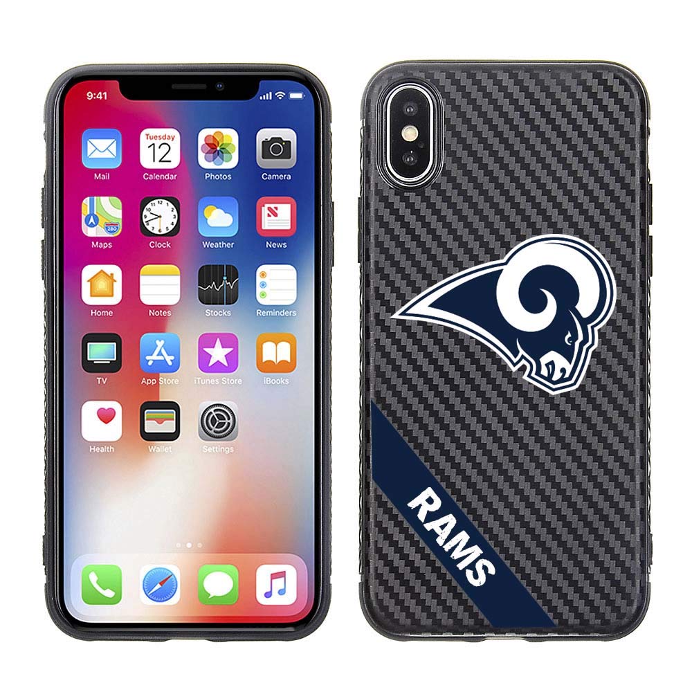 PBG NFL Los Angeles Rams Black Carbon Case for iPhone X, XS (5.8")