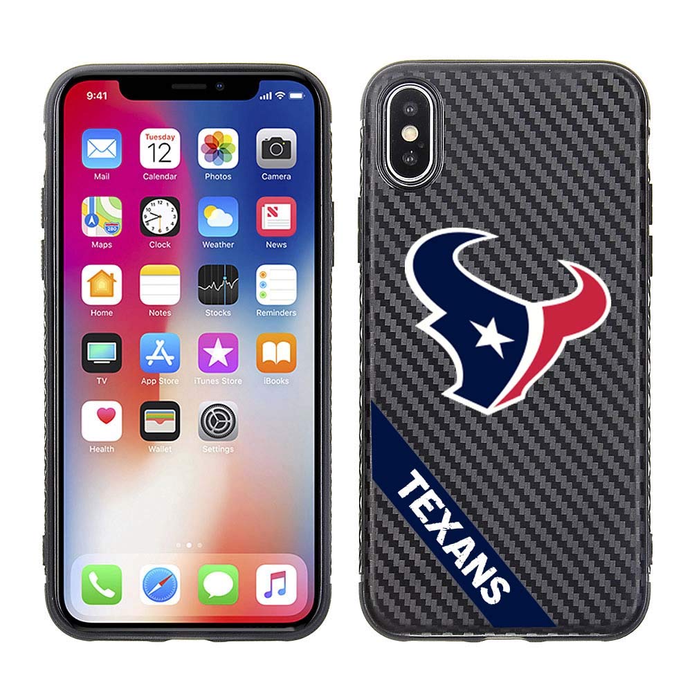 PBG NFL Houston Texans Black Carbon Case for iPhone X, XS (5.8")