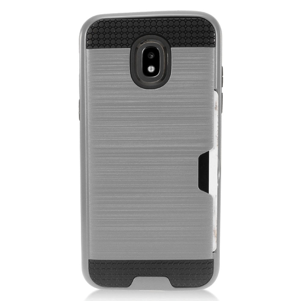 GSA Brushed Hybrid Card Case For Samsung Galaxy J7 (2018), J737 Gray