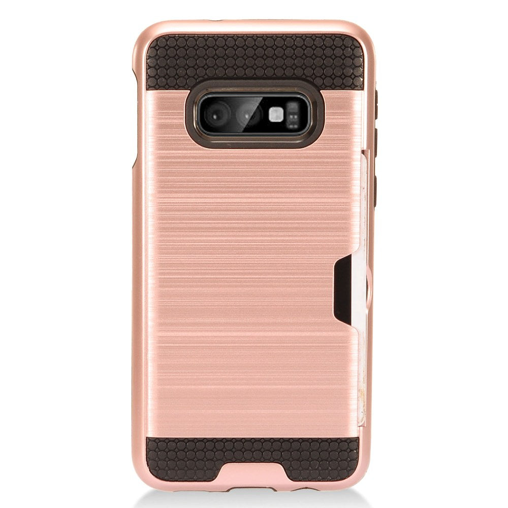 GSA Brushed hybrid Case w/CC Slot for Samsung S10e (5.8") - Rose Gold