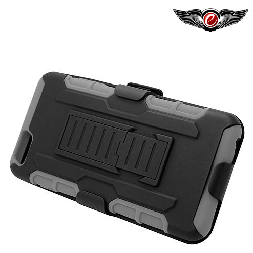 GSA Hybrid Protective Stand Belt Clip Holster Case for iPhone 6 Plus Gray/Black