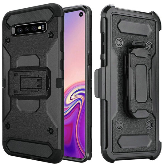 GSA Rugged Holster Case Kickstand for Samsung Galaxy S10 (6.1") - Black
