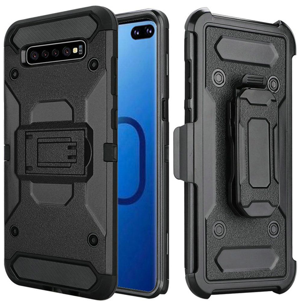 GSA Rugged Holster Case w/Kickstand for Samsung S10 Plus (6.4") - Black