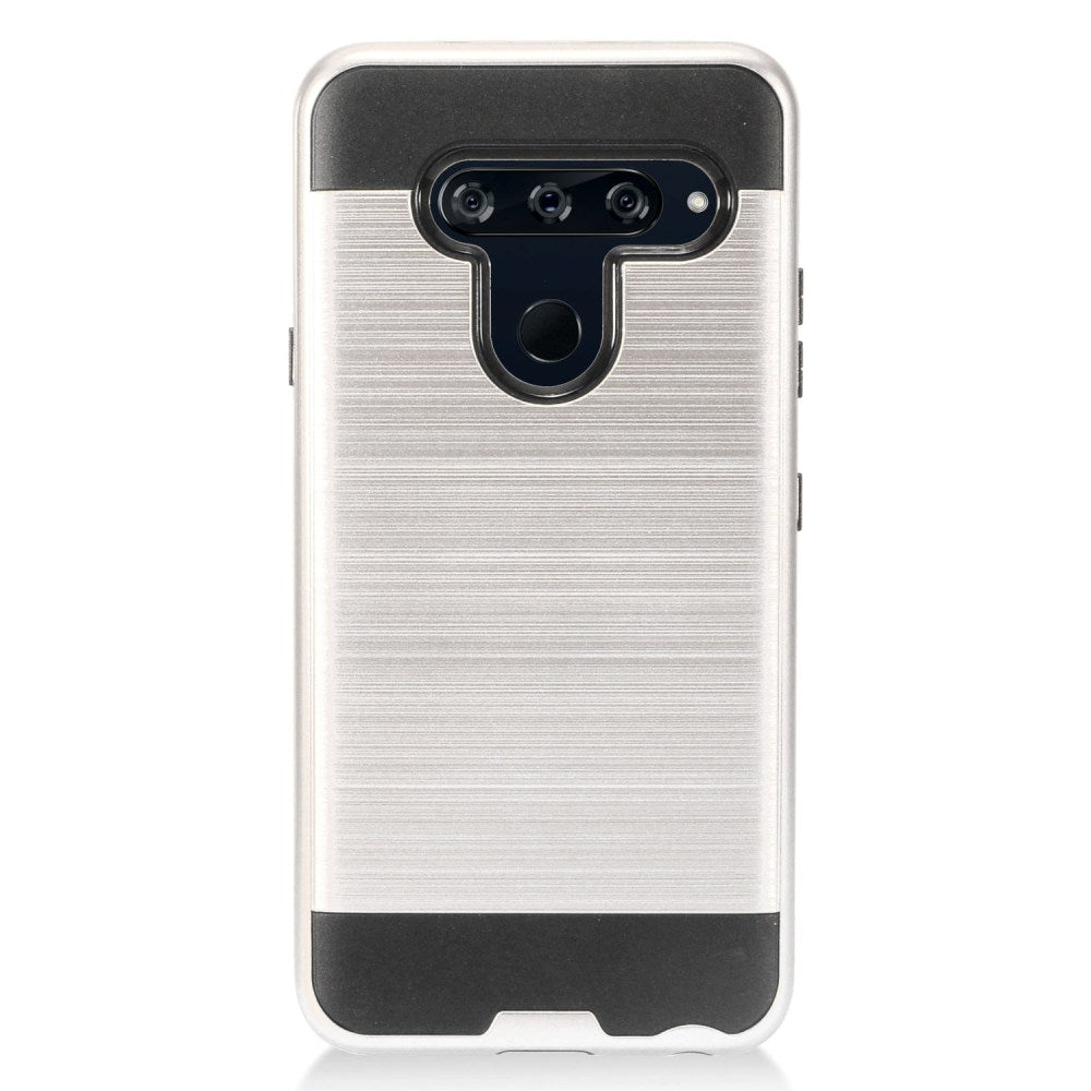 GSA Brushed Hybrid Case for LG V40 ThinQ - Silver/Black