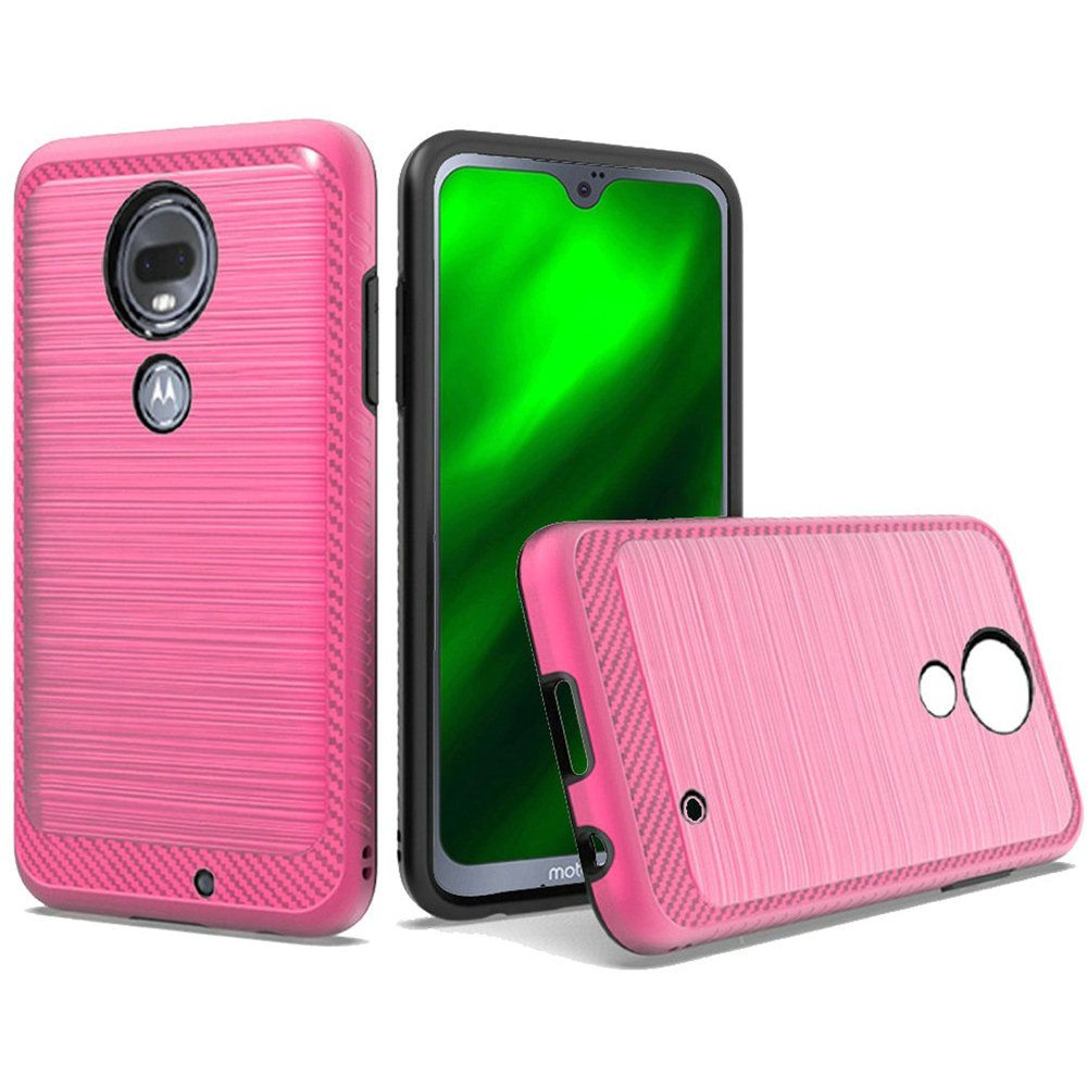 GSA Brushed Case w/Edge for Motorola Moto G7 Power/Moto G7 Supra Hot Pink