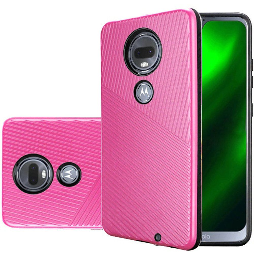 GSA Textured Embossed Case for Motorola Moto G7 Power & Supra Hot Pink/Black