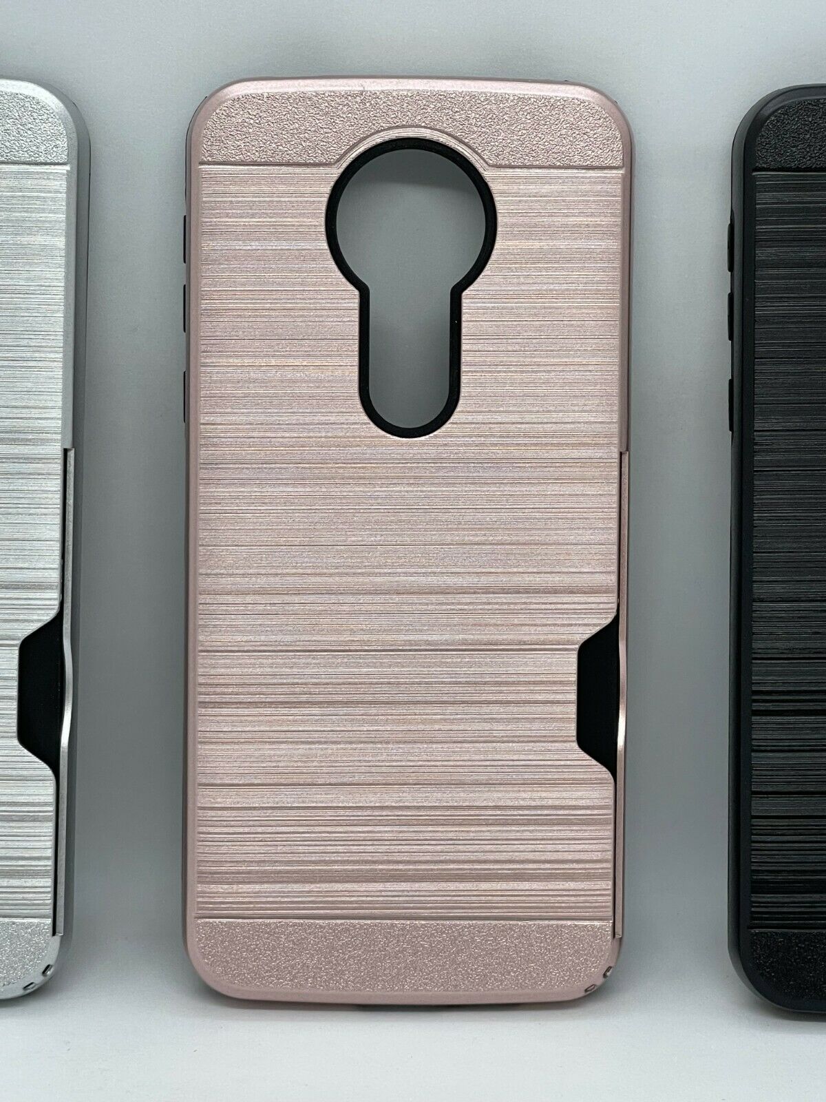 GSA Brushed Case w/Credit Card Holder for Moto G7 Power & Supra- Rose Gold