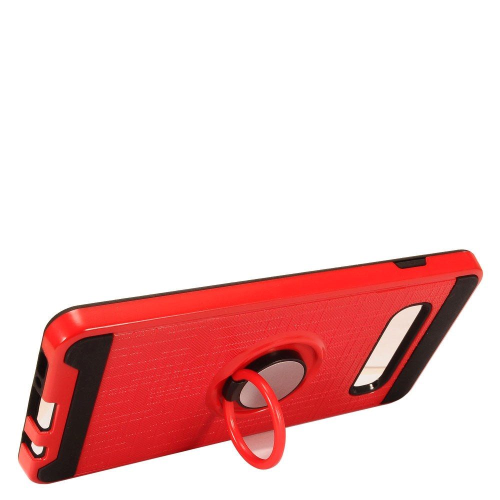 GSA Brushed Hybrid Case Ring Stand for Samsung Galaxy S10 Plus (6.4") - Red