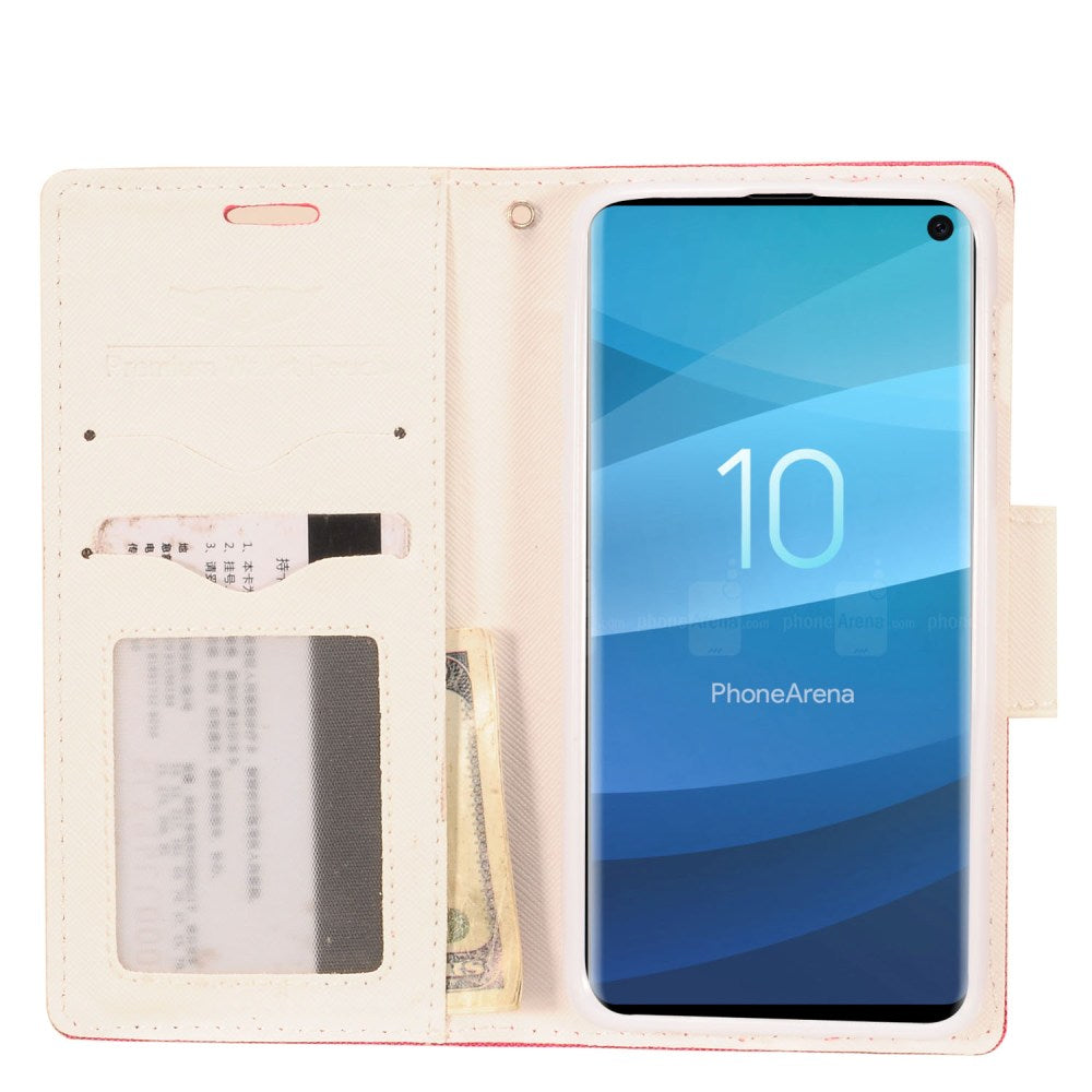 GSA Denim Flip Wallet Case for Samsung Galaxy S10e (5.8") Pink/White