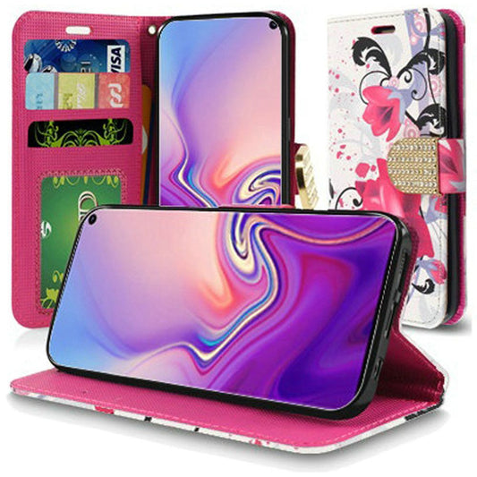 GSA Fashion Flip Wallet Case for Samsung Galaxy S10 (6.1") Purple Lily