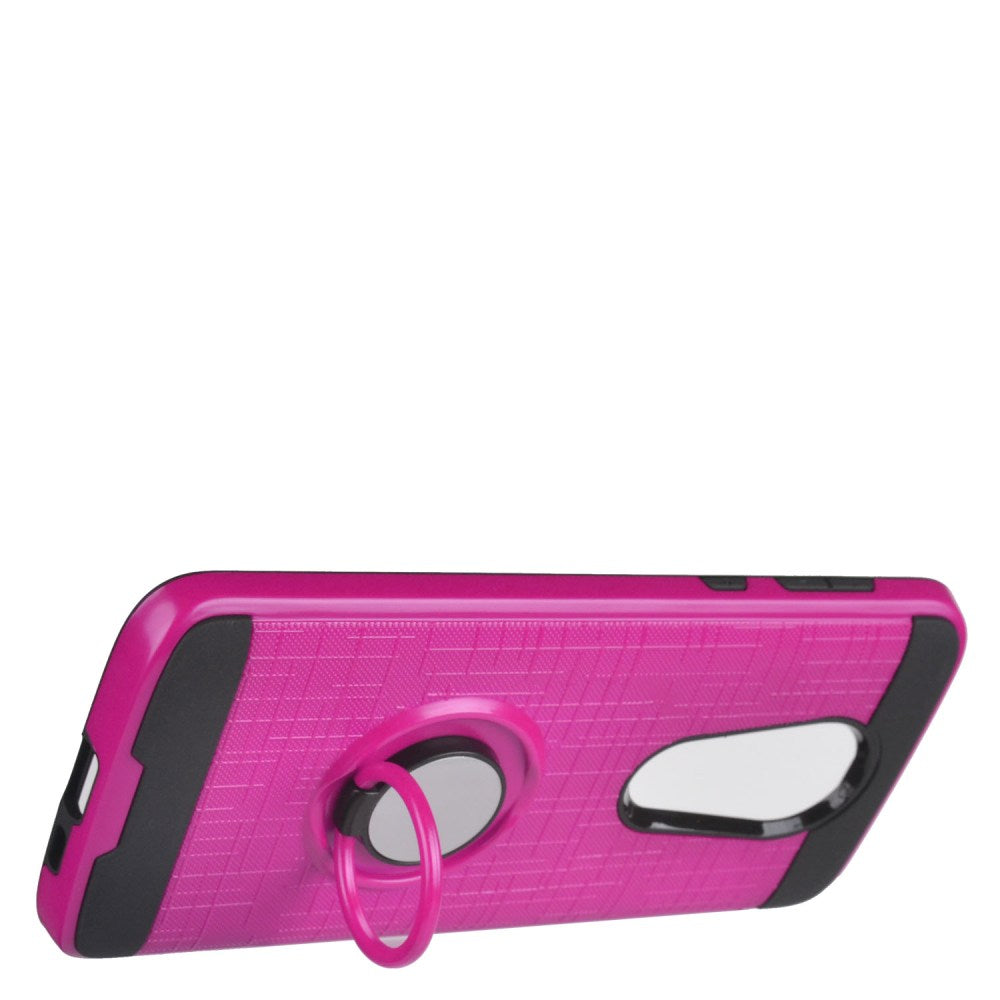 GSA Brushed Case w/Ring Stand for Motorola Moto G7 Power & Supra - Hot Pink
