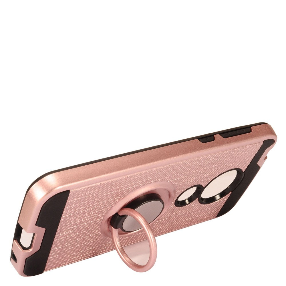 GSA Brushed Case w/Ring Stand for Motorola Moto G7 Play - Rose Gold