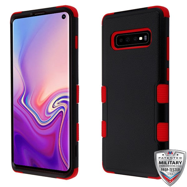 MyBat Natural Tuff Hybrid Case for Samsung Galaxy S10 (6.1") - Black/Red