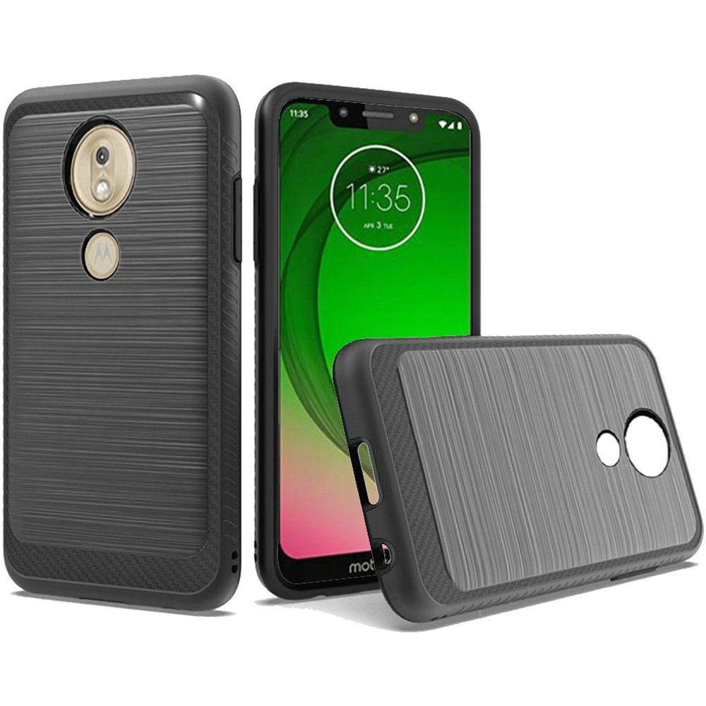 GSA Brushed Edge Hybrid Case for Motorola Moto G7 Play, XT1952 Black