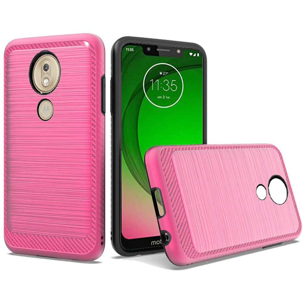 GSA Brushed Case w/Edge Design for Motorola Moto G7 Play - Hot Pink