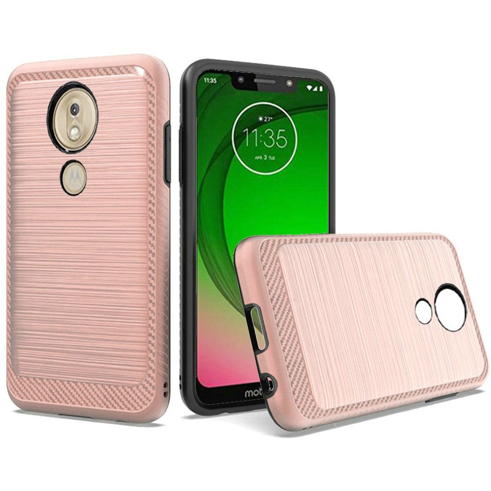 GSA Brushed Case w/Edge Design for Motorola Moto G7 Play - Rose Gold