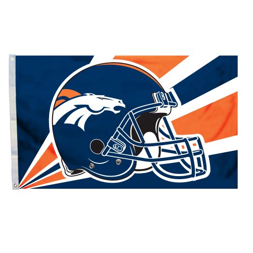Fremont Die NFL Denver Broncos 3' x 5' Flag with Grommets Helmet Polyester