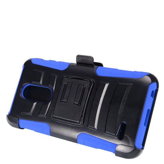GSA Hybrid Case with Stand/Belt Clip Holster LG K30, Phoenix Plus  Blue Black