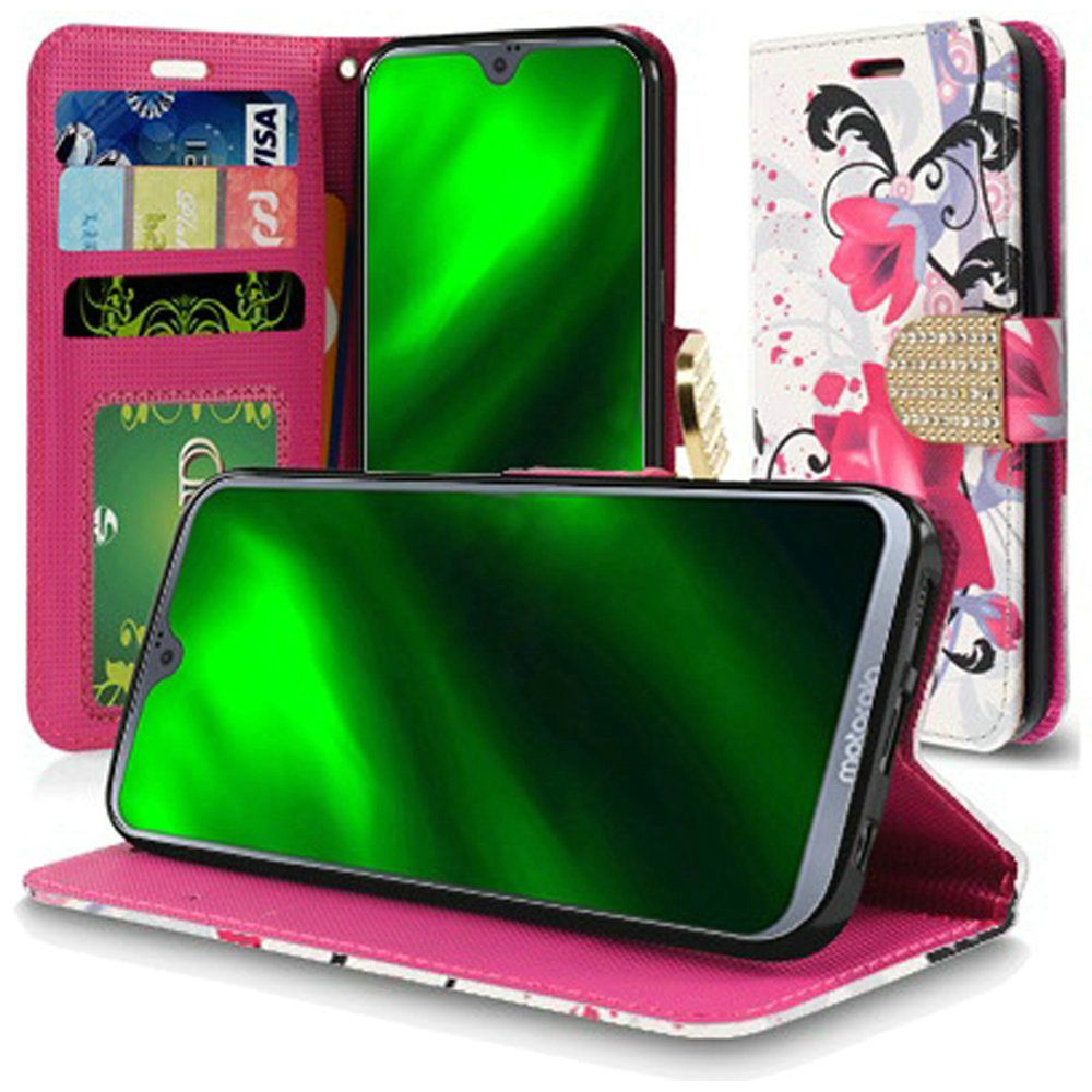 GSA Fashion Flip Wallet Case for Motorola Moto G7 Power & Supra - Water Lily
