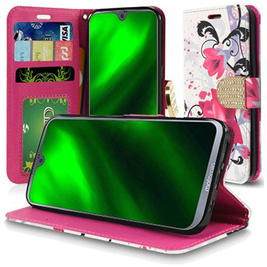 GSA Fashion Flip Wallet Case for Motorola Moto G7 Power & Supra - Water Lily