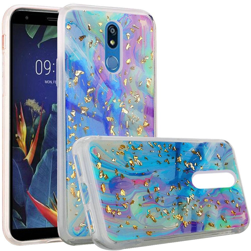 GSA Gold Flake Marble Candy Case for LG K40 - Colorful Galaxy
