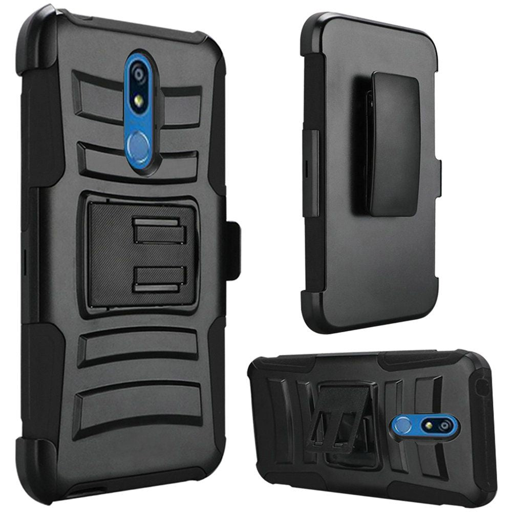 GSA Car Armor Holster Case Kickstand for LG K40/Harmony 3 - Black