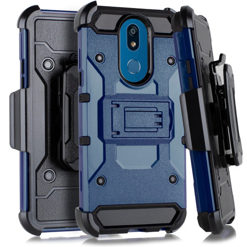 GSA Robust Holster Case w/Kickstand For LG K40 LM-X420, LG Solo LTE Blue Black
