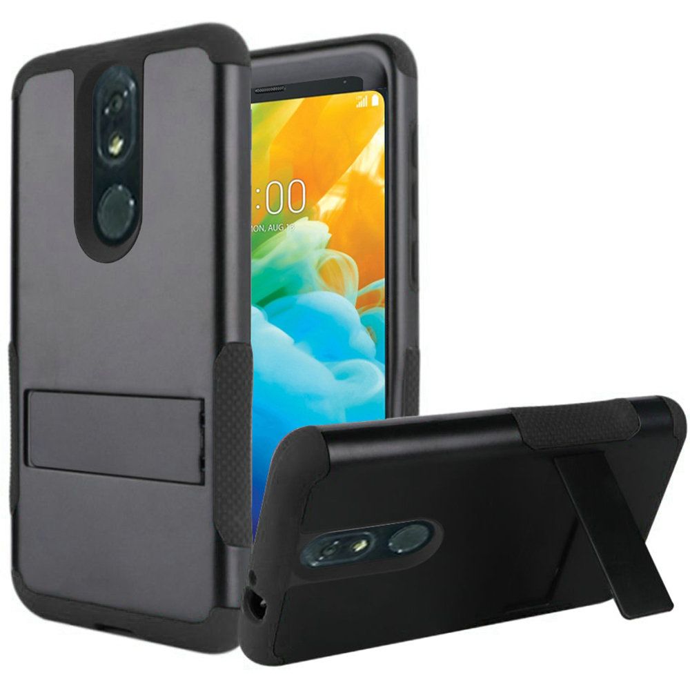 GSA Snap-on Rugged Hybrid Kickstand Case For LG Stylo 5 - Black