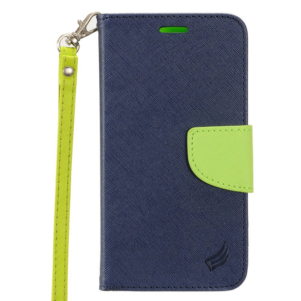 GSA Two Tone Wallet Case For iPhone 8+ & 7+ (5.5") Dark Blue, Neon Green