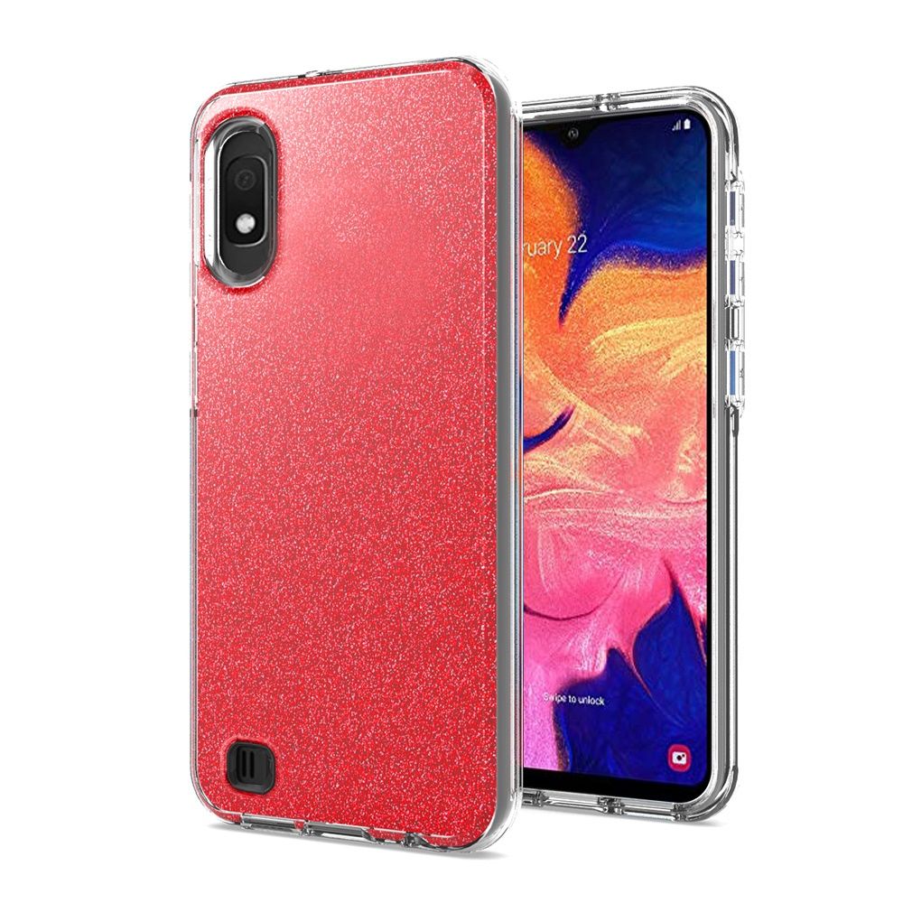 GSA Premium Slim Glitter Candy Case For Samsung Galaxy A10eCase - Red