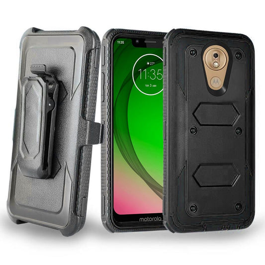 GSA Hexagon 3-in-1 Holster Case for Motorola Moto G7 Play, XT1952 Black