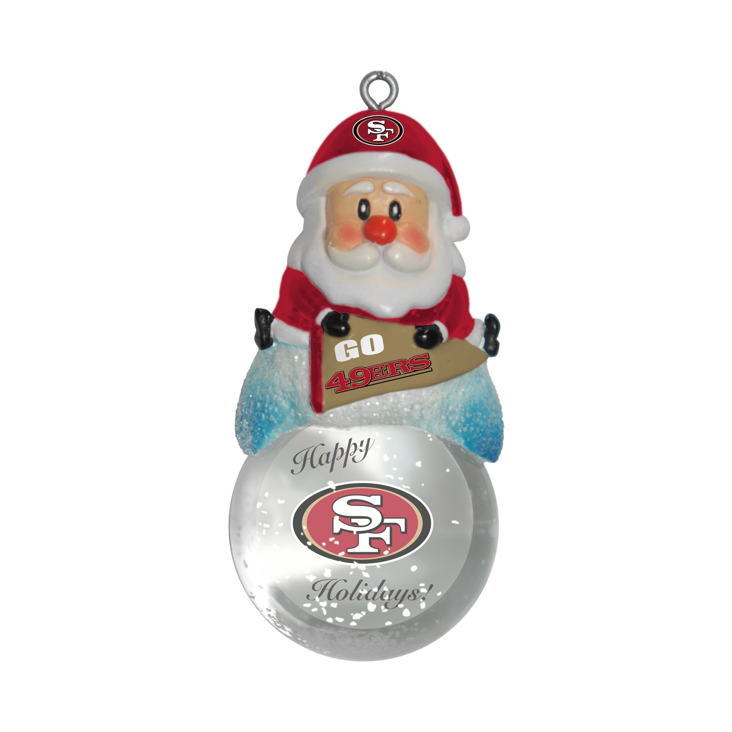 Topperscot NFL San Francisco 49ers Santa Claus Snow Globe Ornament